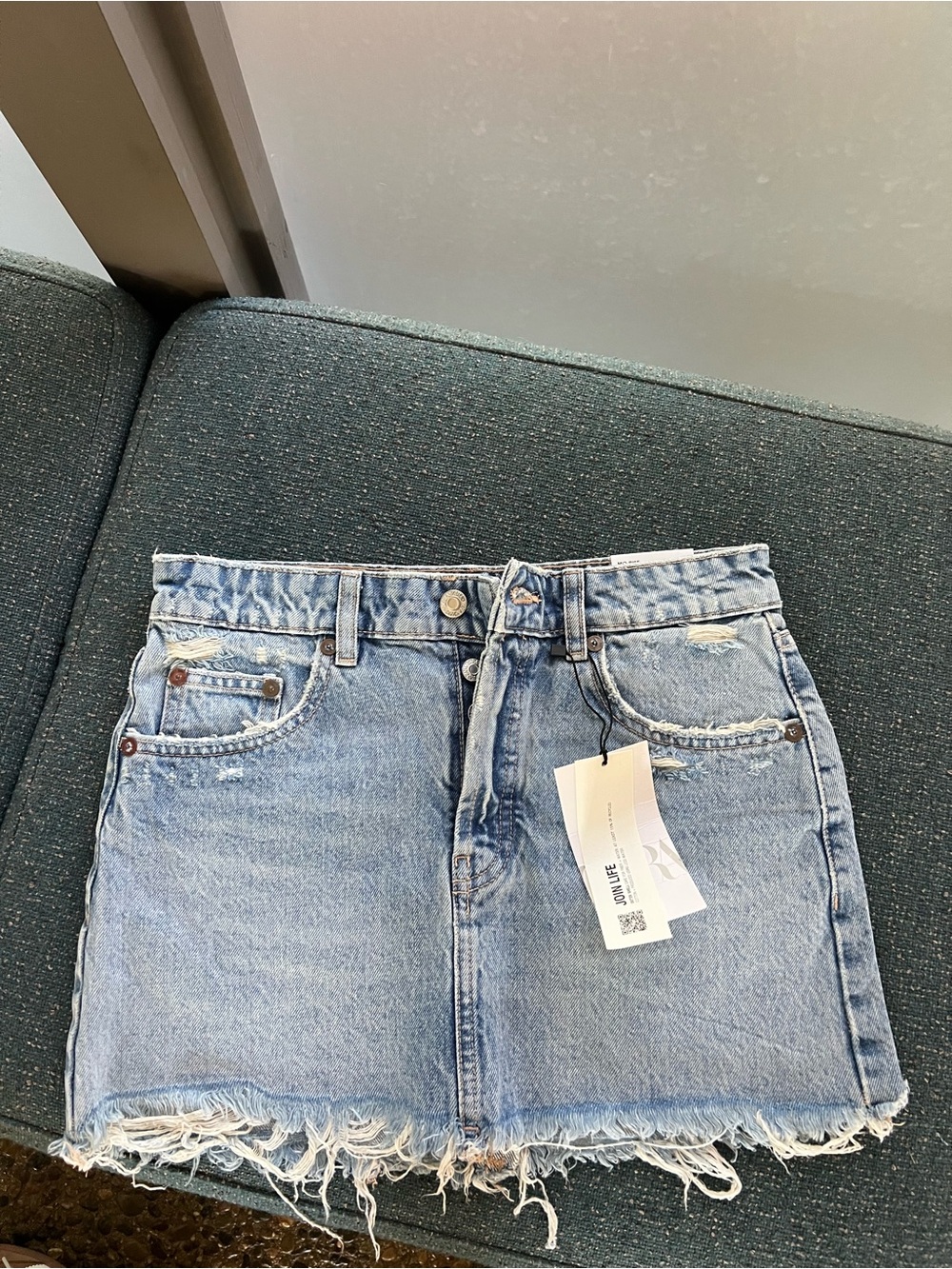 Zara Light Blue Denim Mini Skirt